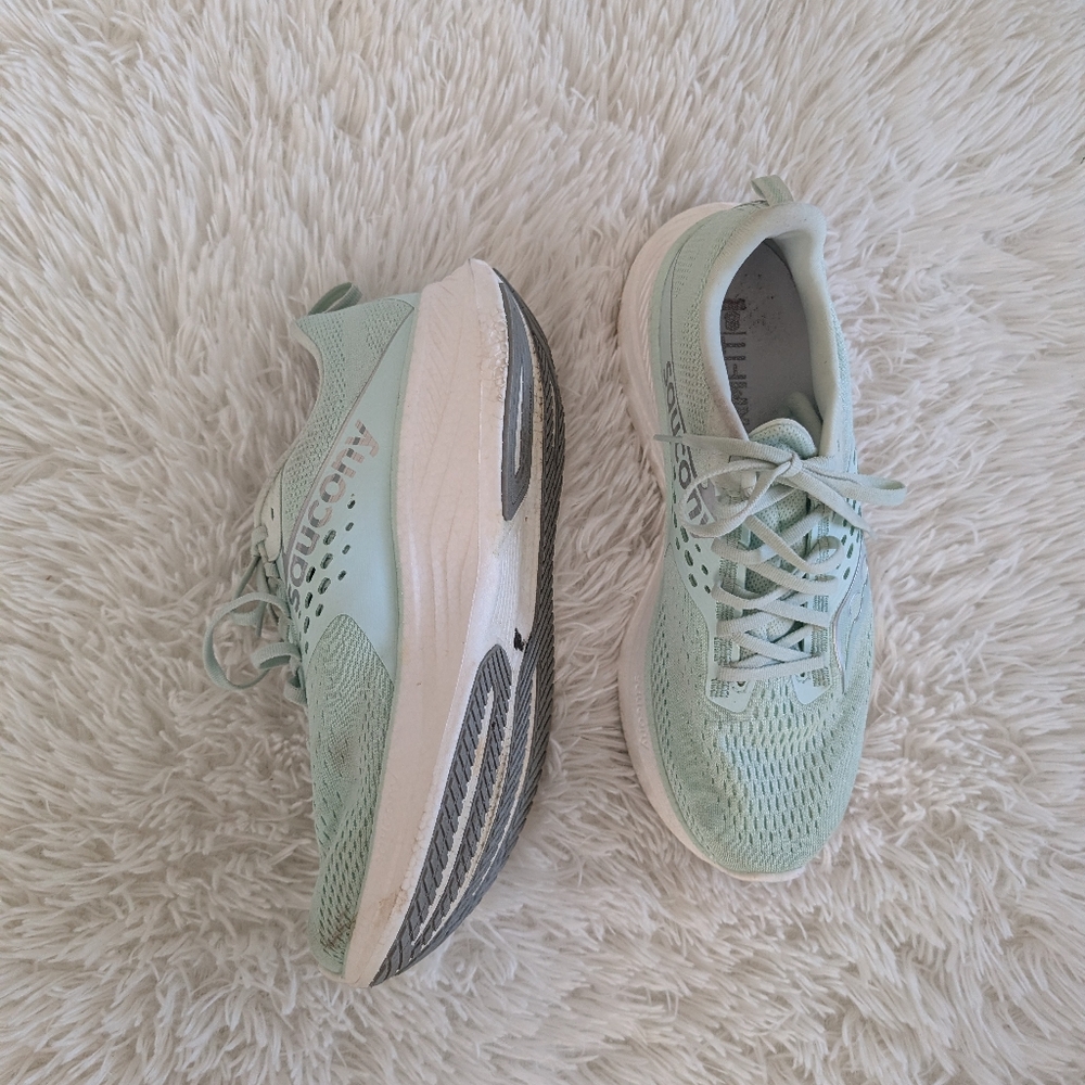 Saucony Ride 17 Running Shoes Women’s 10.5 Jade Green PWRRUN XFFIT EU 42 - Picture 6 of 8